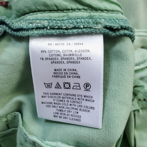 NWT Pilcro And The Letterpress Moss Green Cotton Stet Capri Womens 31 Imperfect - Picture 10 of 15